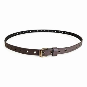 MaxMara WEEKEND Women's Brown Leather Grommet Belt 42